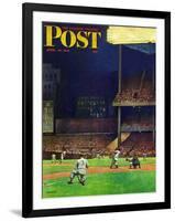 "Yankee Stadium," Saturday Evening Post Cover, April 19, 1947-John Falter-Framed Giclee Print