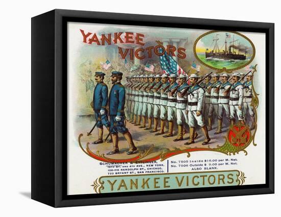 Yankee Victors Brand Cigar Box Label-Lantern Press-Framed Stretched Canvas