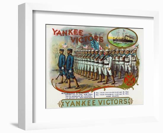 Yankee Victors Brand Cigar Box Label-Lantern Press-Framed Art Print