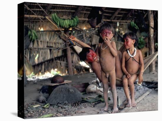 Yanomami Children, Brazil, South America-Robin Hanbury-tenison-Stretched Canvas