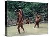 Yanomami Indians Fishing, Brazil, South America-Robin Hanbury-tenison-Stretched Canvas