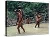 Yanomami Indians Fishing, Brazil, South America-Robin Hanbury-tenison-Stretched Canvas