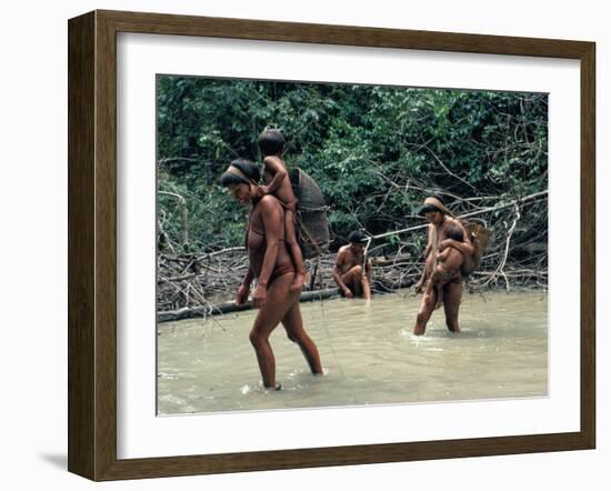 Yanomami Indians Fishing, Brazil, South America-Robin Hanbury-tenison-Framed Photographic Print