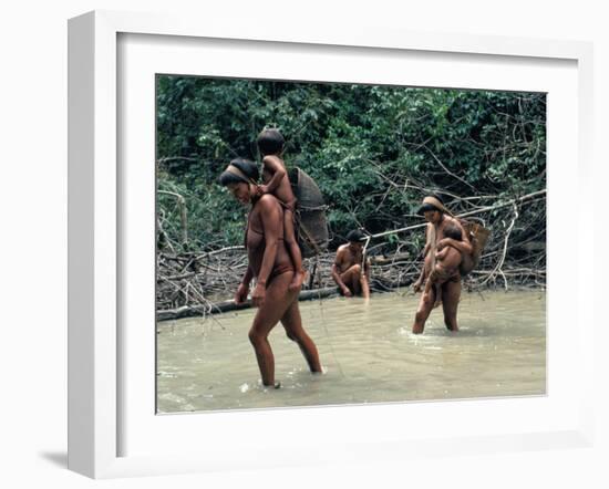 Yanomami Indians Fishing, Brazil, South America-Robin Hanbury-tenison-Framed Photographic Print