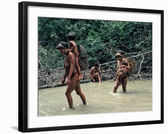 Yanomami Indians Fishing, Brazil, South America-Robin Hanbury-tenison-Framed Photographic Print