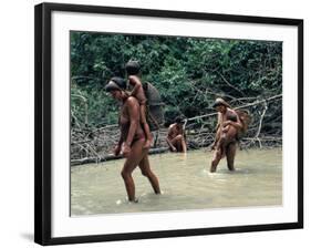 Yanomami Indians Fishing, Brazil, South America-Robin Hanbury-tenison-Framed Photographic Print