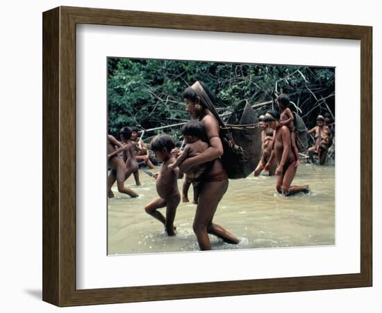 Yanomami Indians Going Fishing, Brazil, South America-Robin Hanbury-tenison-Framed Photographic Print