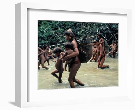 Yanomami Indians Going Fishing, Brazil, South America-Robin Hanbury-tenison-Framed Photographic Print