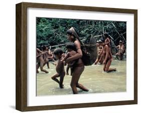 Yanomami Indians Going Fishing, Brazil, South America-Robin Hanbury-tenison-Framed Photographic Print
