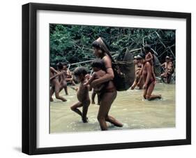 Yanomami Indians Going Fishing, Brazil, South America-Robin Hanbury-tenison-Framed Photographic Print