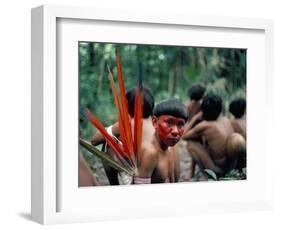 Yanomami Man Made up for the Feast, Brazil, South America-Robin Hanbury-tenison-Framed Photographic Print