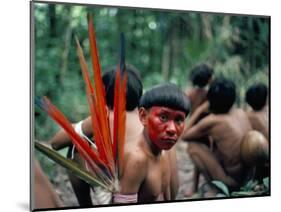 Yanomami Man Made up for the Feast, Brazil, South America-Robin Hanbury-tenison-Mounted Photographic Print