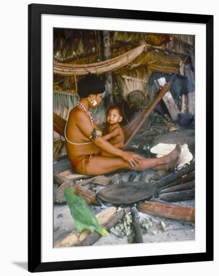 Yanomami Mother and Child, Brazil, South America-Robin Hanbury-tenison-Framed Photographic Print