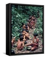 Yanomami on the Way to a Feast, Brazil, South America-Robin Hanbury-tenison-Framed Stretched Canvas
