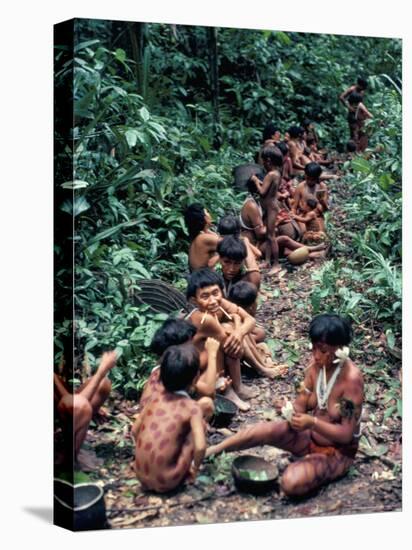 Yanomami on the Way to a Feast, Brazil, South America-Robin Hanbury-tenison-Stretched Canvas