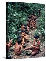 Yanomami on the Way to a Feast, Brazil, South America-Robin Hanbury-tenison-Stretched Canvas