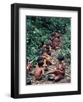 Yanomami on the Way to a Feast, Brazil, South America-Robin Hanbury-tenison-Framed Premium Photographic Print