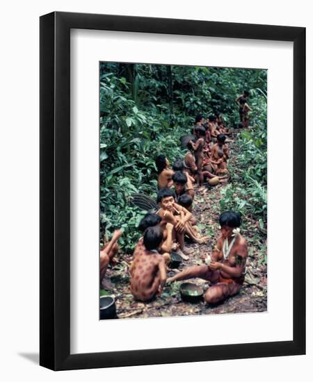 Yanomami on the Way to a Feast, Brazil, South America-Robin Hanbury-tenison-Framed Premium Photographic Print