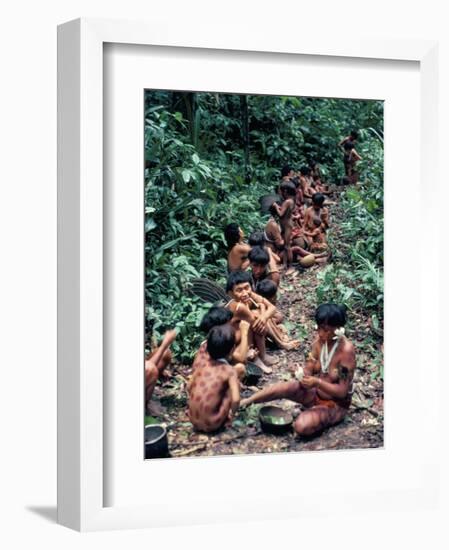 Yanomami on the Way to a Feast, Brazil, South America-Robin Hanbury-tenison-Framed Photographic Print