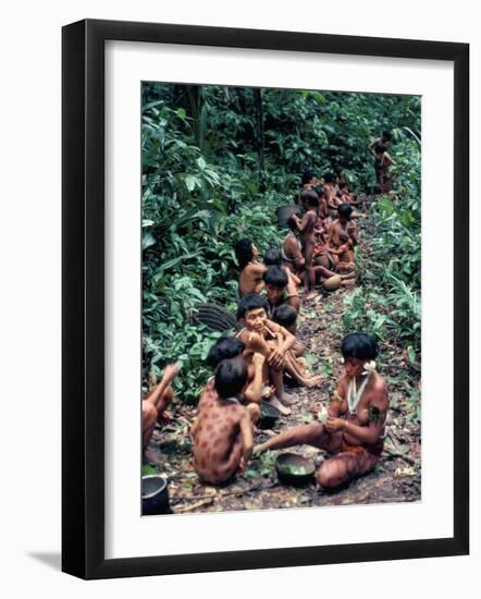 Yanomami on the Way to a Feast, Brazil, South America-Robin Hanbury-tenison-Framed Photographic Print