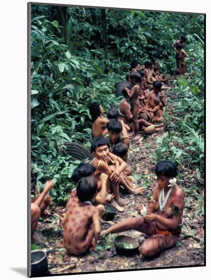 Yanomami on the Way to a Feast, Brazil, South America-Robin Hanbury-tenison-Mounted Photographic Print