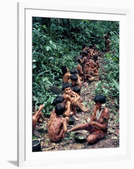 Yanomami on the Way to a Feast, Brazil, South America-Robin Hanbury-tenison-Framed Photographic Print