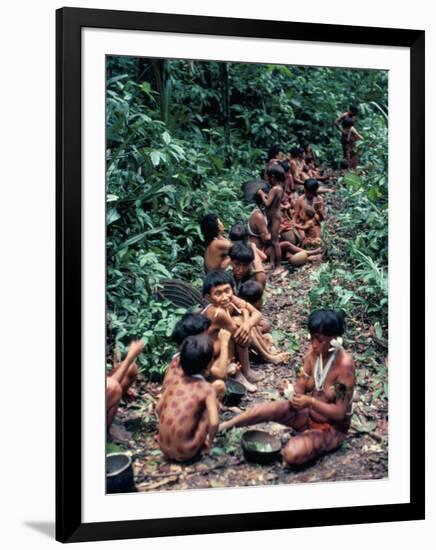 Yanomami on the Way to a Feast, Brazil, South America-Robin Hanbury-tenison-Framed Photographic Print