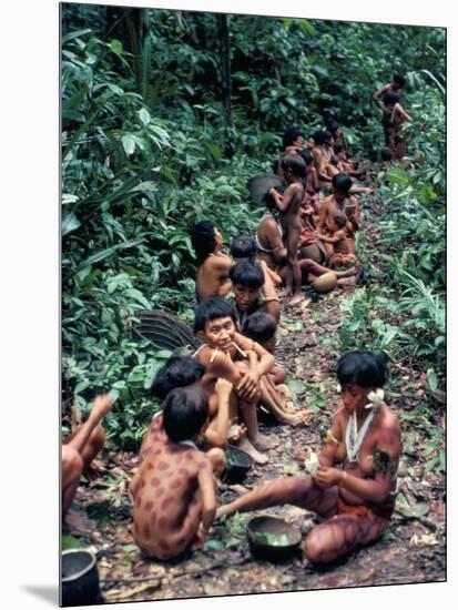 Yanomami on the Way to a Feast, Brazil, South America-Robin Hanbury-tenison-Mounted Photographic Print