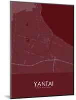 Yantai, China Red Map-null-Mounted Poster