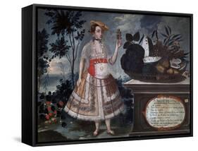 Yapanga Woman from Quito Dressed for Public Life, 1783-Vicente Alban-Framed Stretched Canvas