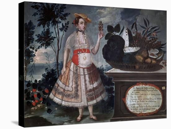 Yapanga Woman from Quito Dressed for Public Life, 1783-Vicente Alban-Stretched Canvas