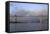 Yaquina Bay Bridge Spanning the Yaquina Bay at Newport, Oregon, USA-David R. Frazier-Framed Stretched Canvas