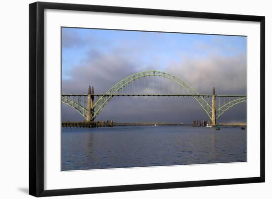 Yaquina Bay Bridge Spanning the Yaquina Bay at Newport, Oregon, USA-David R. Frazier-Framed Photographic Print