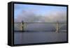 Yaquina Bay Bridge Spanning the Yaquina Bay at Newport, Oregon, USA-David R. Frazier-Framed Stretched Canvas