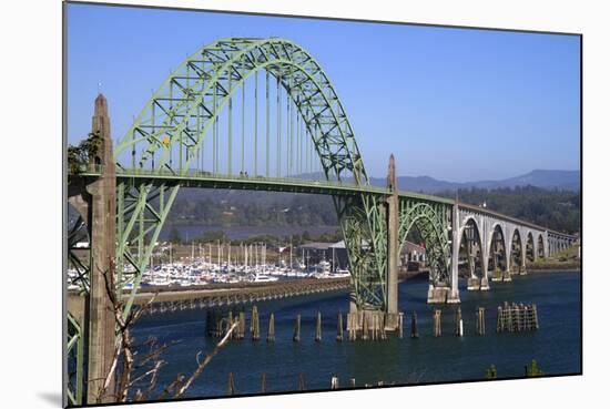 Yaquina Bay Bridge Spanning the Yaquina Bay at Newport, Oregon, USA-David R. Frazier-Mounted Photographic Print