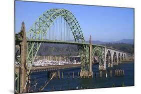 Yaquina Bay Bridge Spanning the Yaquina Bay at Newport, Oregon, USA-David R. Frazier-Mounted Photographic Print