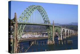 Yaquina Bay Bridge Spanning the Yaquina Bay at Newport, Oregon, USA-David R. Frazier-Stretched Canvas