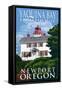 Yaquina Bay Lighthouse - Newport, Oregon-Lantern Press-Framed Stretched Canvas