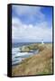 Yaquina Head Lighthouse, Oregon Coast-Justin Bailie-Framed Stretched Canvas