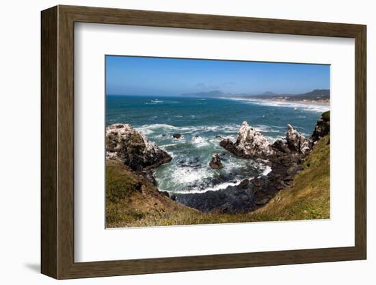 Yaquina Head Nature Reserve near Newport on the Pacific Northwest coast, Oregon, United States of A-Martin Child-Framed Photographic Print
