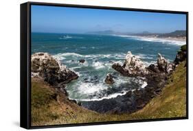 Yaquina Head Nature Reserve near Newport on the Pacific Northwest coast, Oregon, United States of A-Martin Child-Framed Stretched Canvas