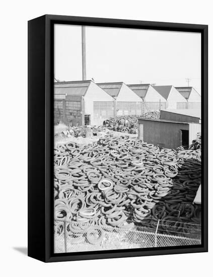 Yard Full of Scrap Auto Tires-Philip Gendreau-Framed Stretched Canvas