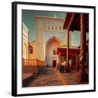 Yard of an Ancient Mosque in the City of Itchan Kala, Khiva, Uzbekistan-Dudarev Mikhail-Framed Photographic Print