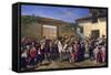 Yard with Horses at Former Plaza De Toros in Madrid-Manuel Castellano-Framed Stretched Canvas