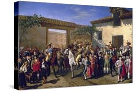 Yard with Horses at Former Plaza De Toros in Madrid-Manuel Castellano-Stretched Canvas