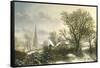 Yardley Church, near Birmingham, in the Snow-Charles Leaver-Framed Stretched Canvas