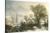 Yardley Church, near Birmingham, in the Snow-Charles Leaver-Stretched Canvas