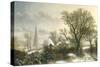 Yardley Church, near Birmingham, in the Snow-Charles Leaver-Stretched Canvas