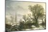 Yardley Church, near Birmingham, in the Snow-Charles Leaver-Mounted Giclee Print