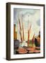 Yarmouth Docks, 1930 (Oil on Canvas)-John Northcote Nash-Framed Giclee Print